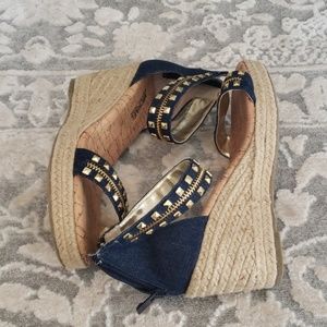 Michael Kors Stud Espadrille Wedges Kids Size 5